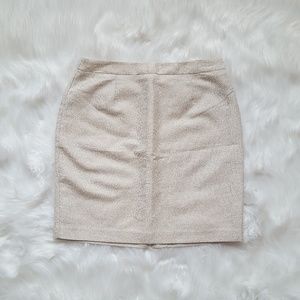 Forever 21 Cream & Gold Threaded Mini Skirt